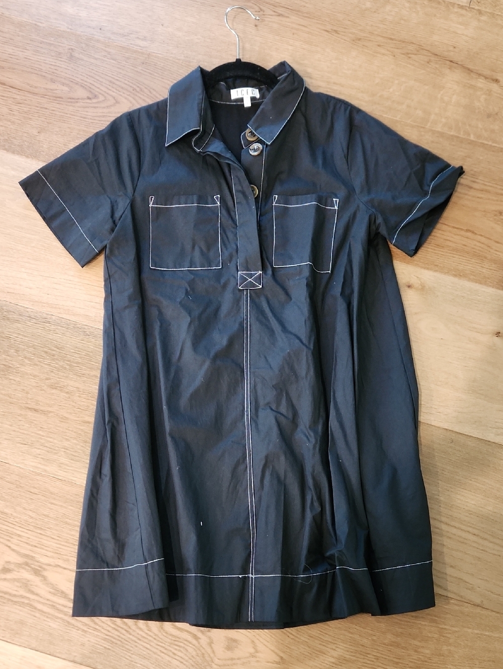 TCEC Black Top with White Contrast Stitching